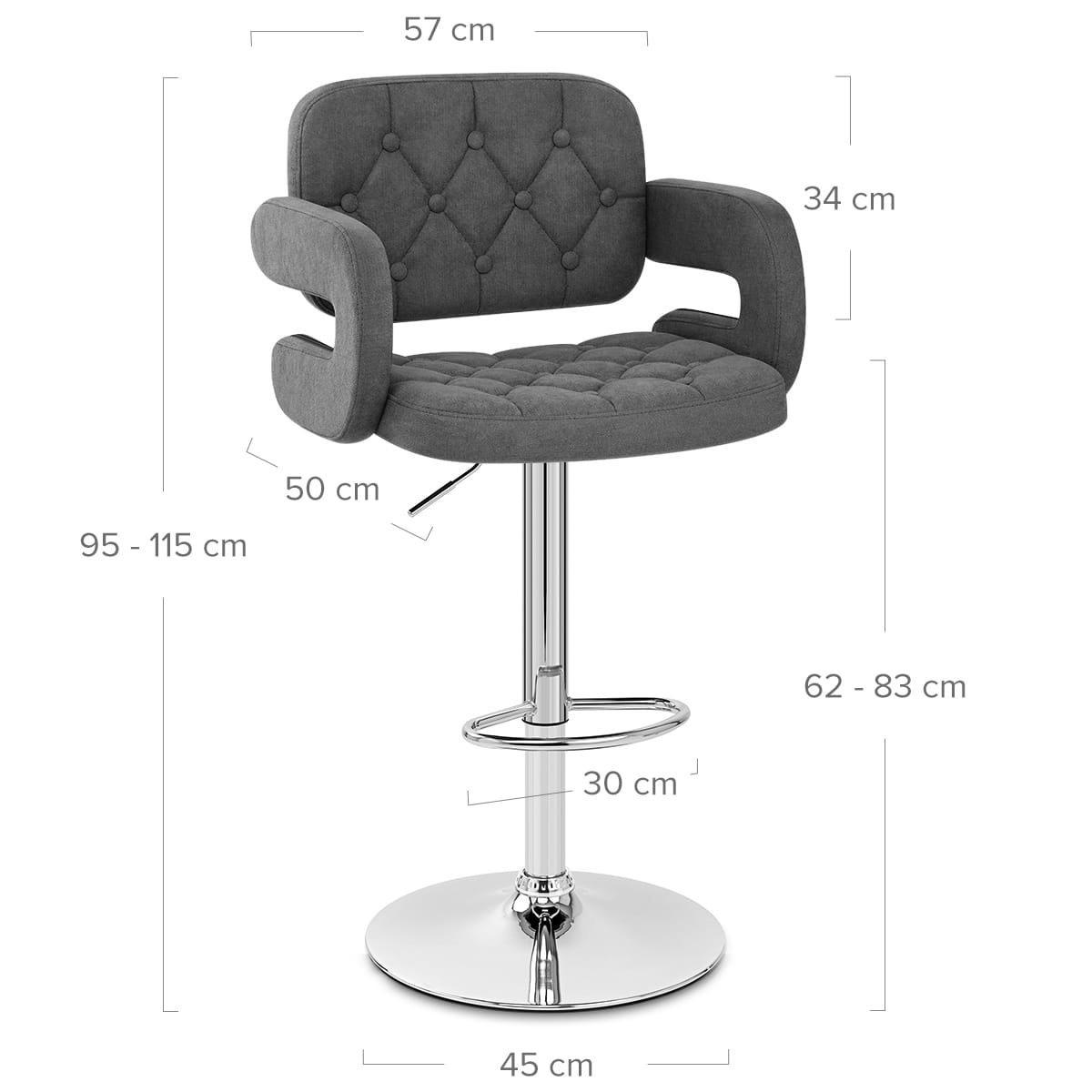 Barhocker Stoff - Encore Dunkelgrau