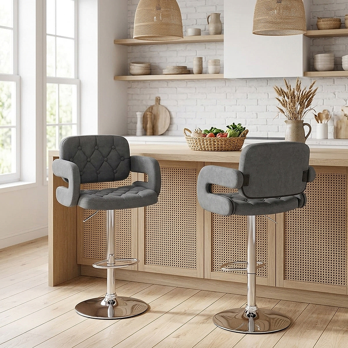 Barhocker Stoff - Encore Dunkelgrau