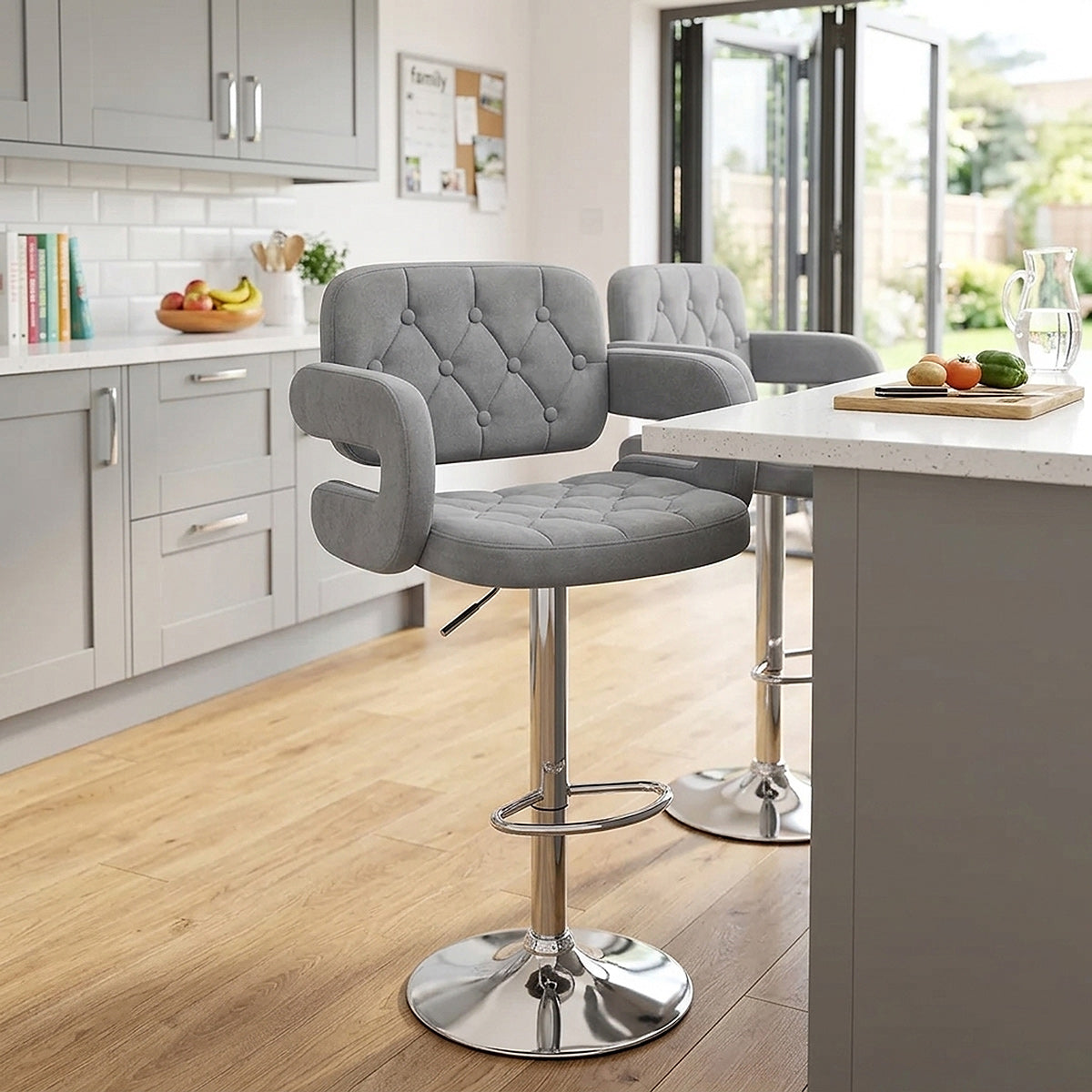 Barhocker Stoff - Encore Grau