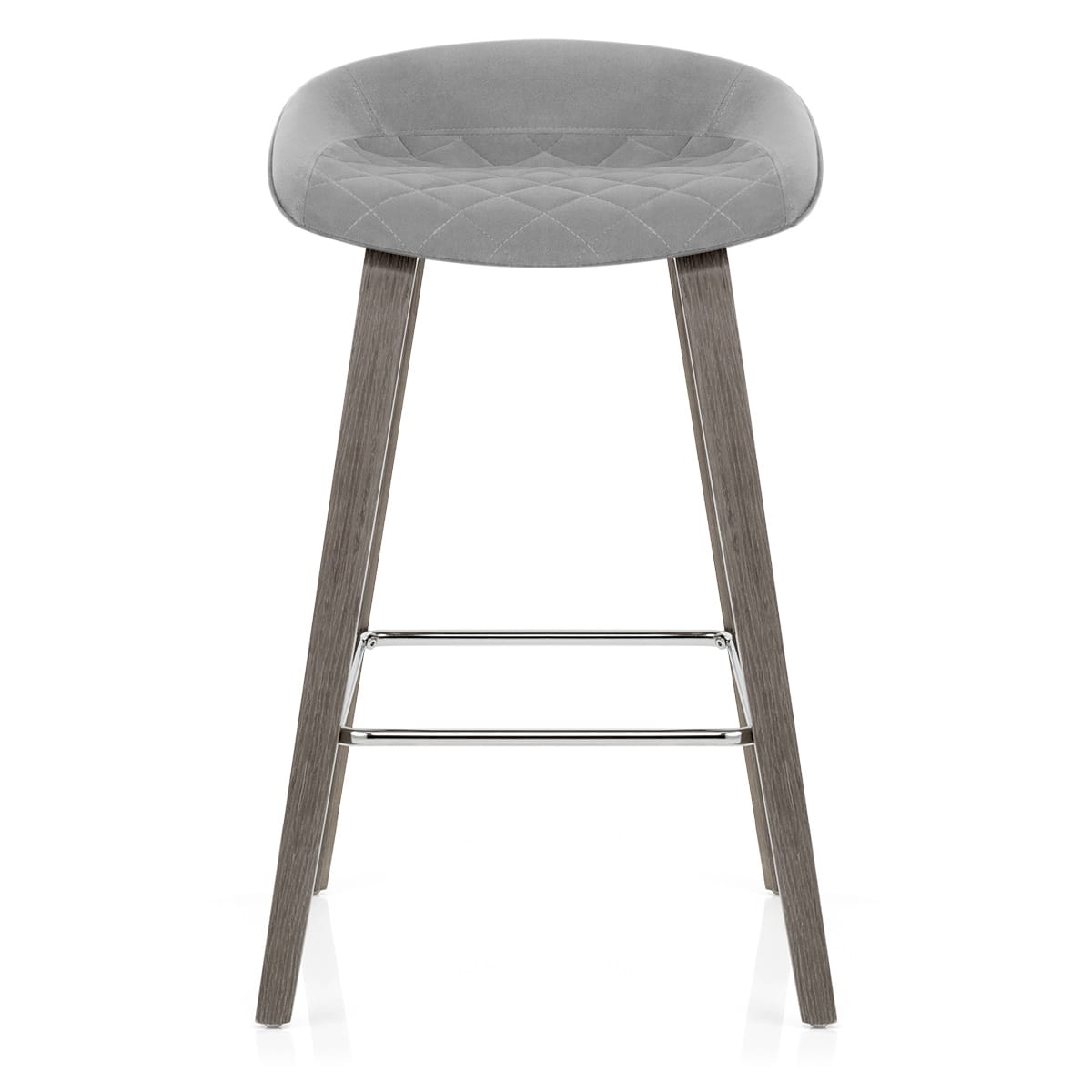 Samt Holz Barhocker - Epic Grau