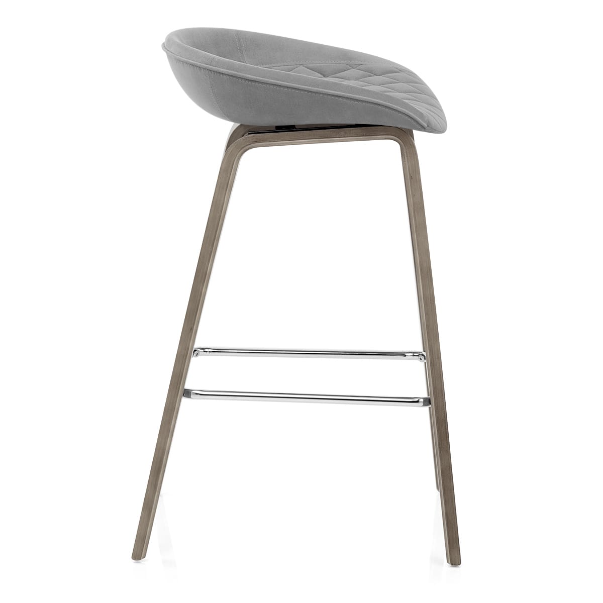 Samt Holz Barhocker - Epic Grau