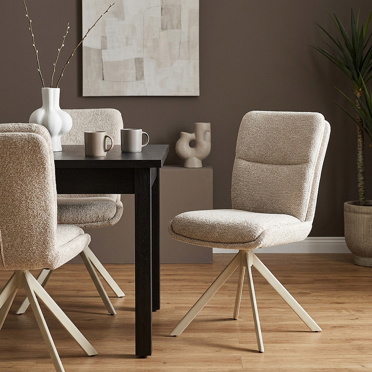 Stoff Esszimmerstuhl - Epsom Beige