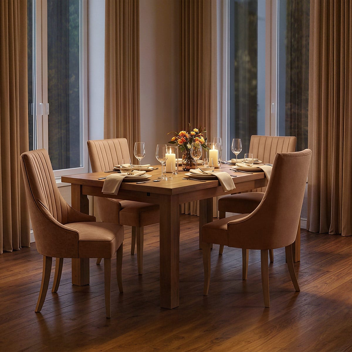 Sedia da pranzo Ecopelle - Eton Marrone