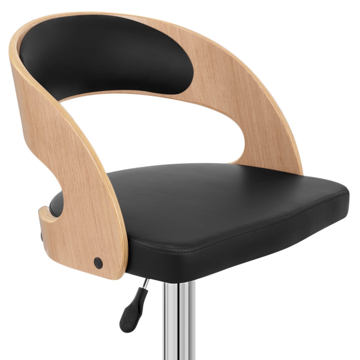 Sgabello Legno Cromato - Eve Quercia Nero