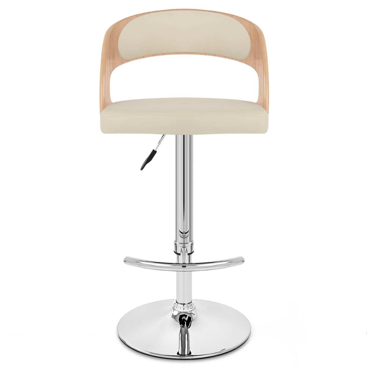 Sgabello Legno Cromato - Eve Quercia Crema