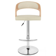 Sgabello Legno Cromato - Eve Quercia Crema