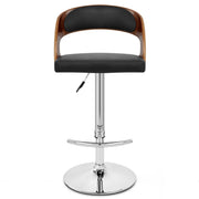 Sgabello Legno Cromato - Eve Noce Nero