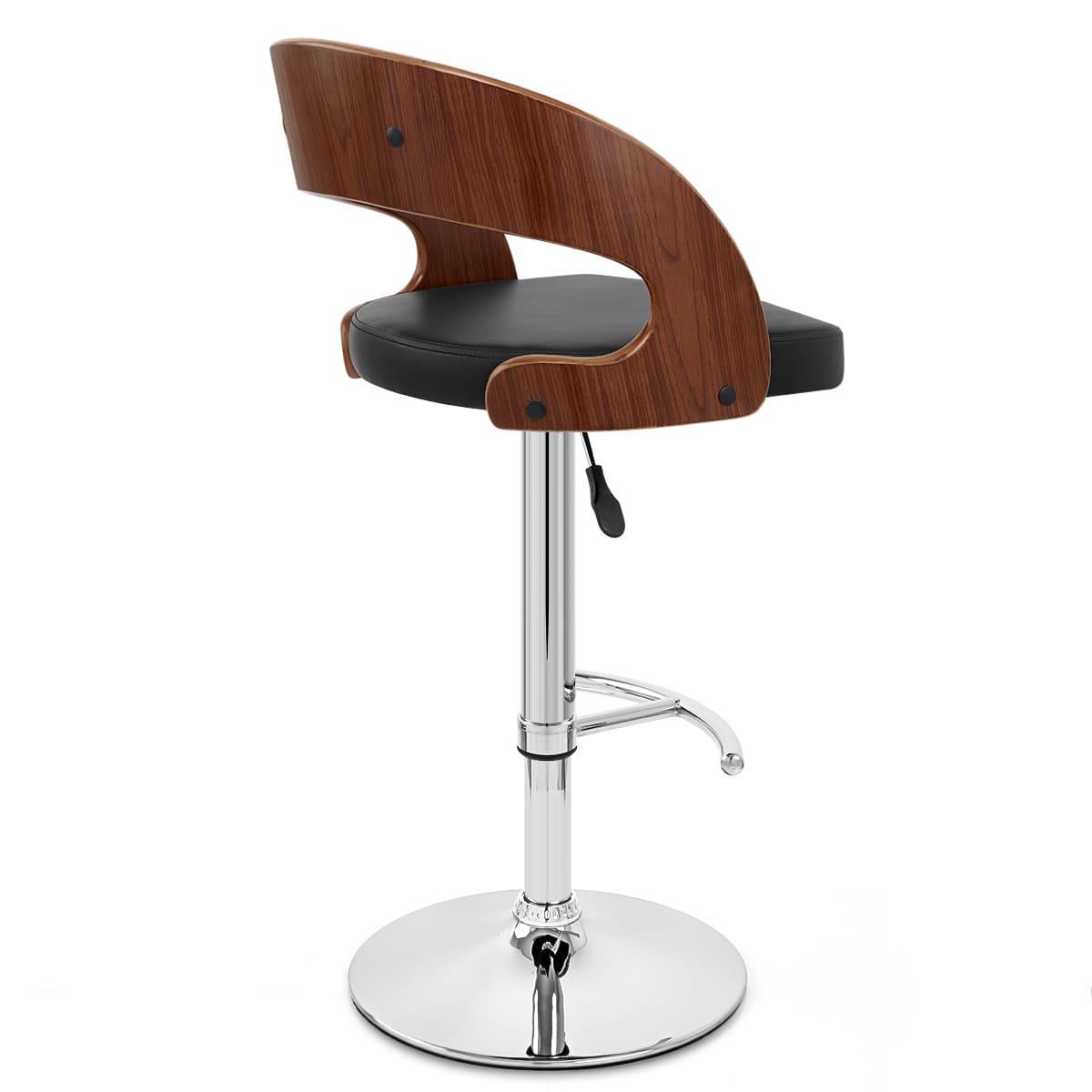 Sgabello Legno Cromato - Eve Noce Nero