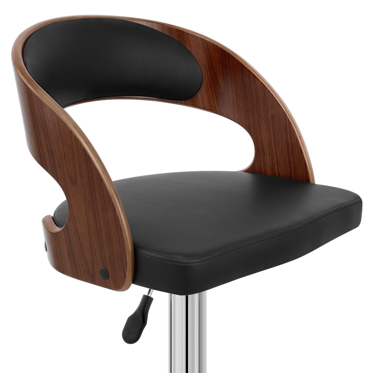 Sgabello Legno Cromato - Eve Noce Nero
