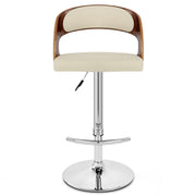 Sgabello Legno Cromato - Eve Noce Crema