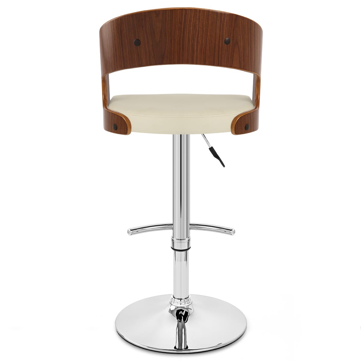 Sgabello Legno Cromato - Eve Noce Crema