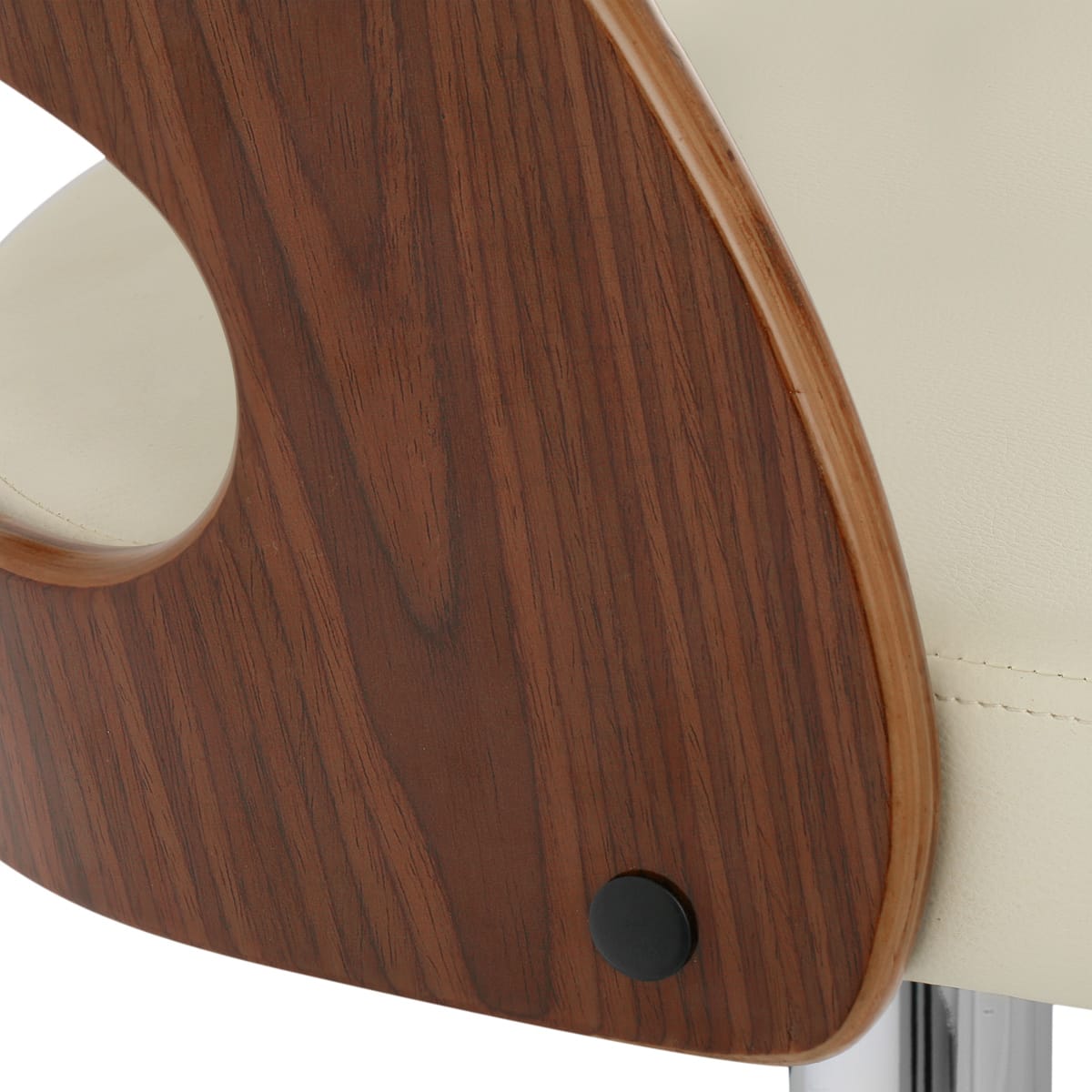 Sgabello Legno Cromato - Eve Noce Crema