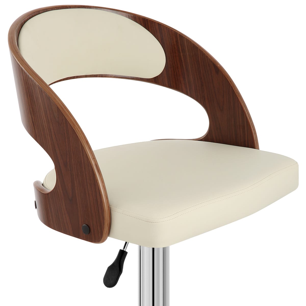 Sgabello Legno Cromato - Eve Noce Crema