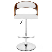 Sgabello Legno Cromato - Eve Noce Bianco