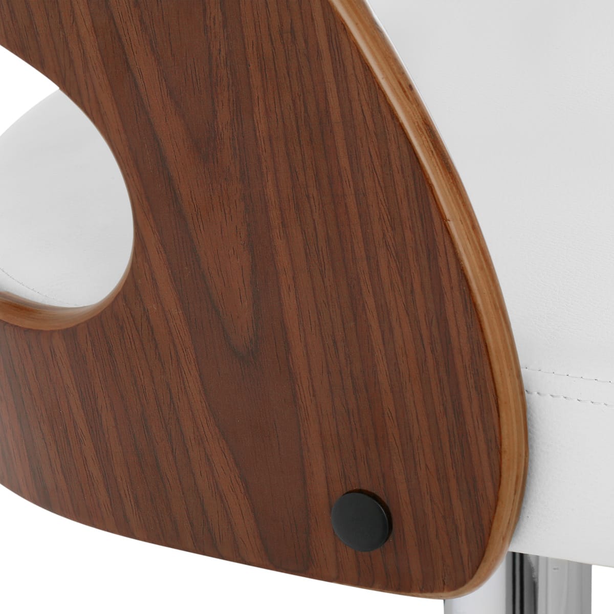Sgabello Legno Cromato - Eve Noce Bianco