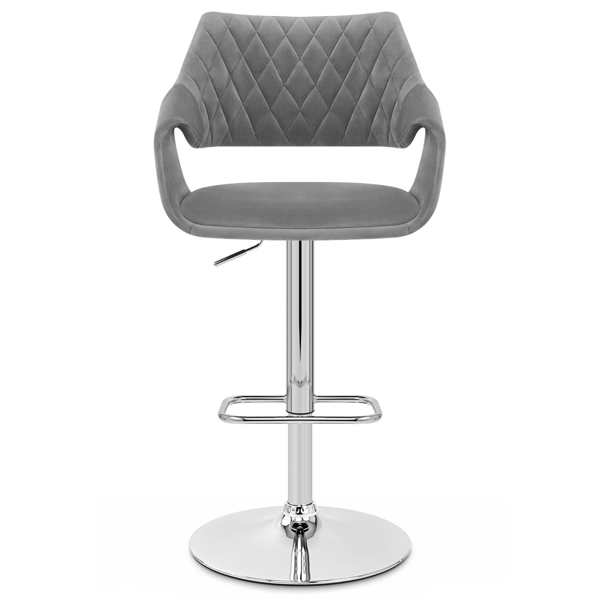 Samtstoff Barhocker - Fairfield Grau