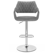 Samtstoff Barhocker - Fairfield Grau