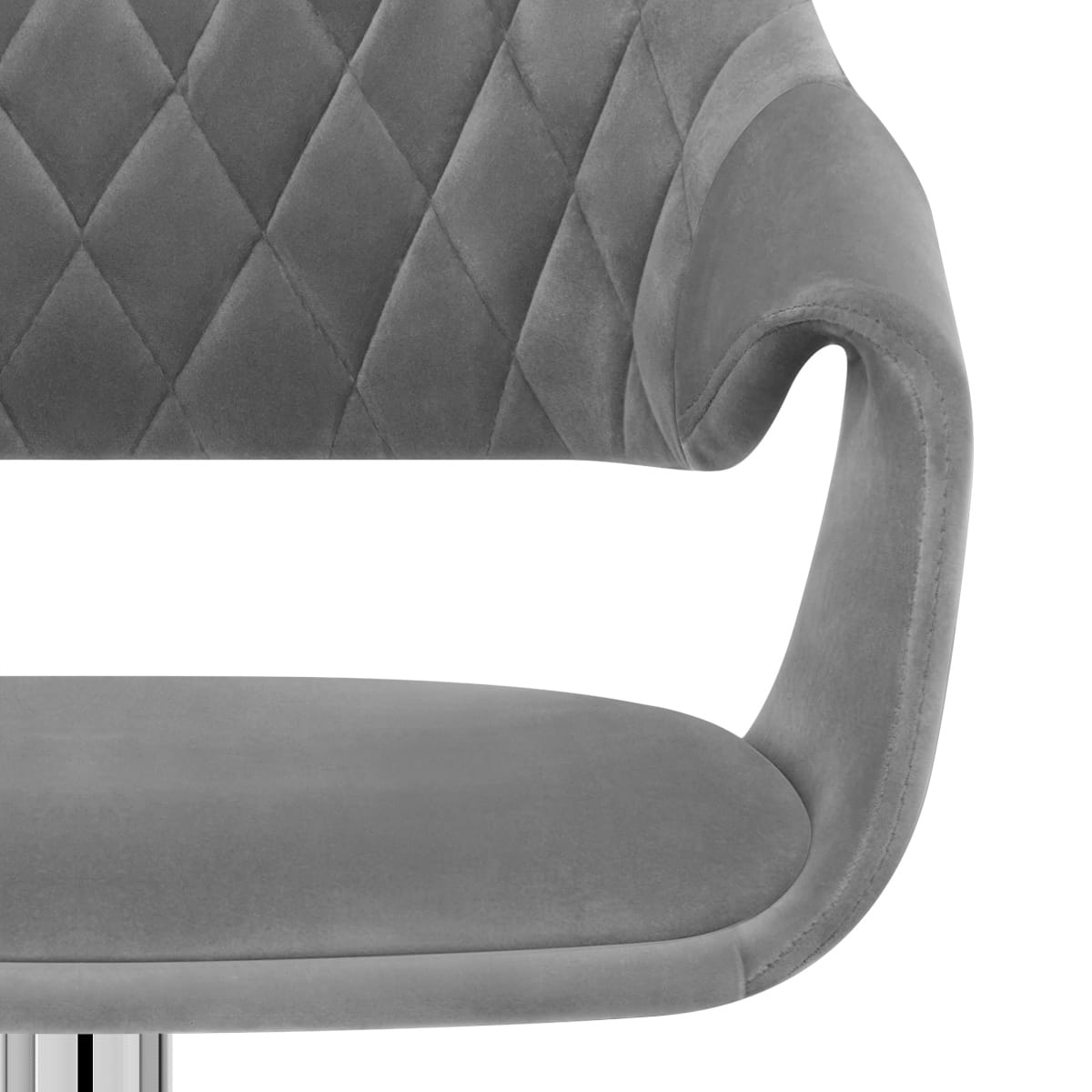 Samtstoff Barhocker - Fairfield Grau