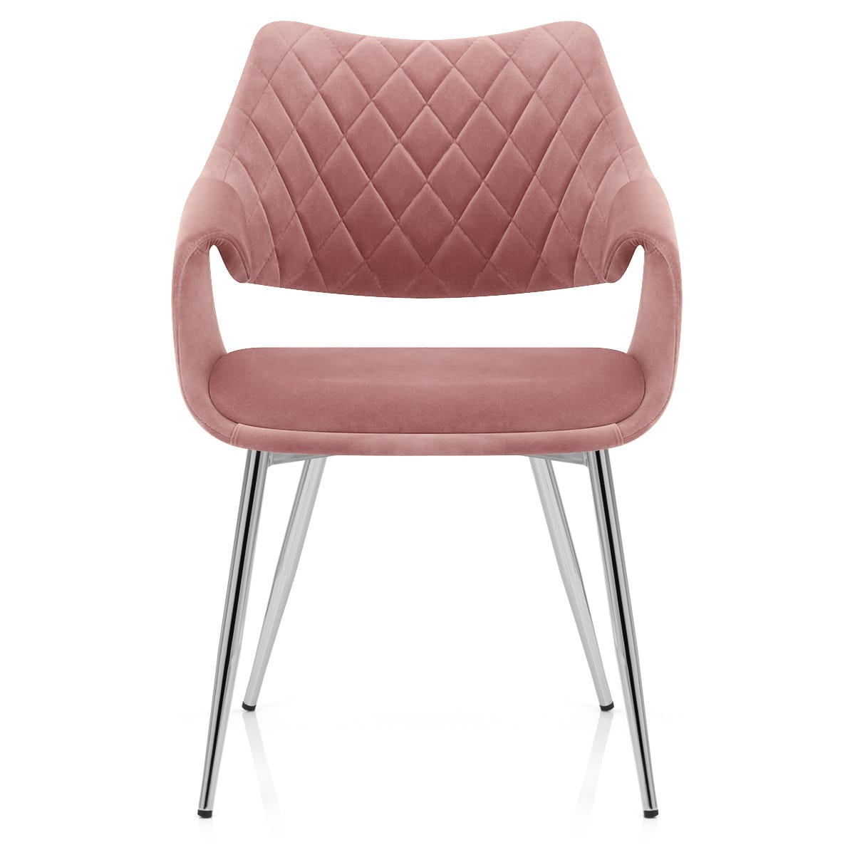 Samt Esszimmerstuhl Chrom - Fairfield Pink