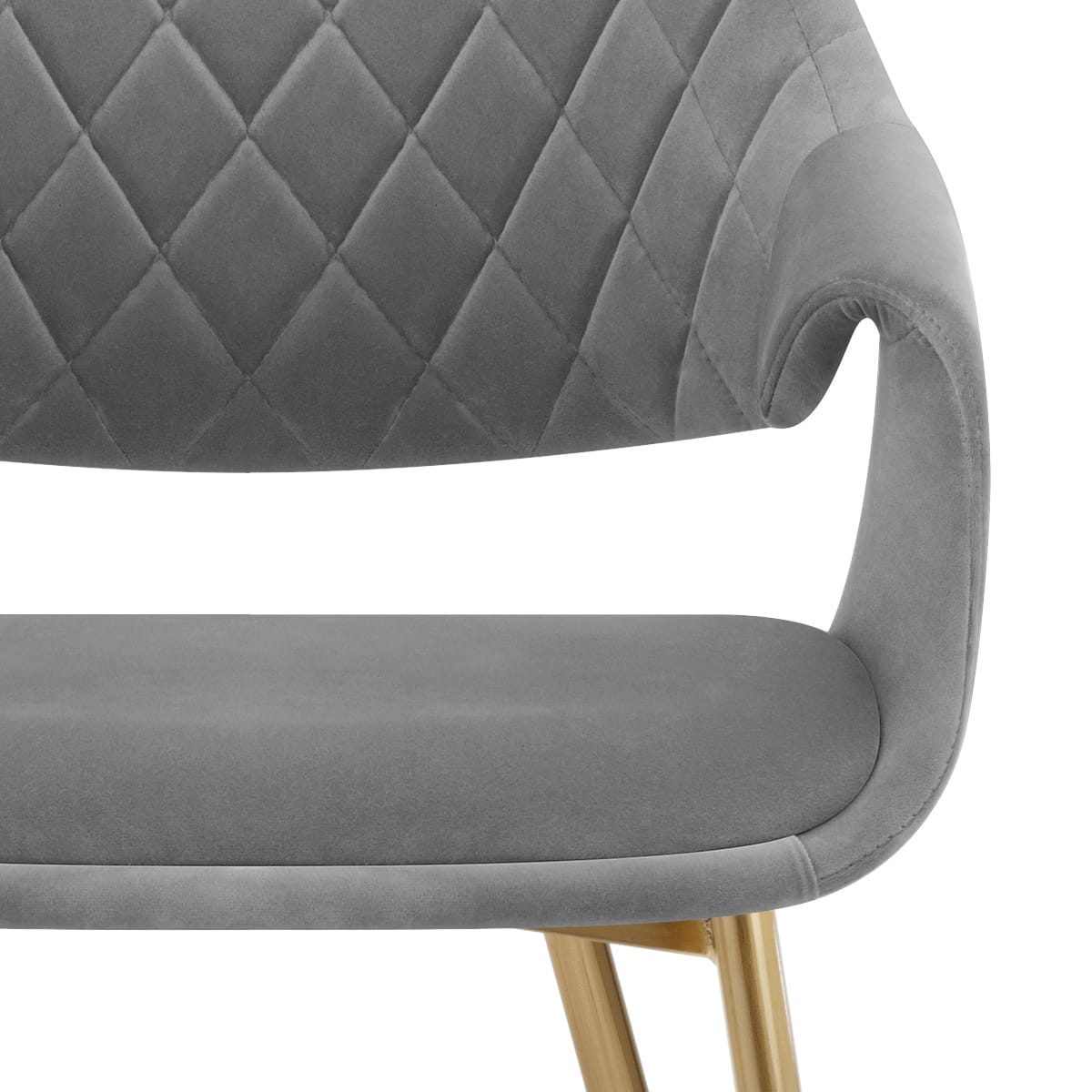 Samt Esszimmerstuhl Gold - Fairfield Grau