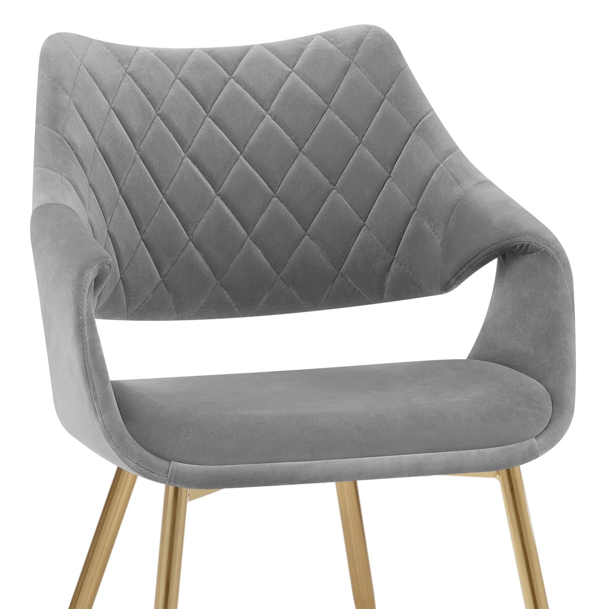 Samt Esszimmerstuhl Gold - Fairfield Grau