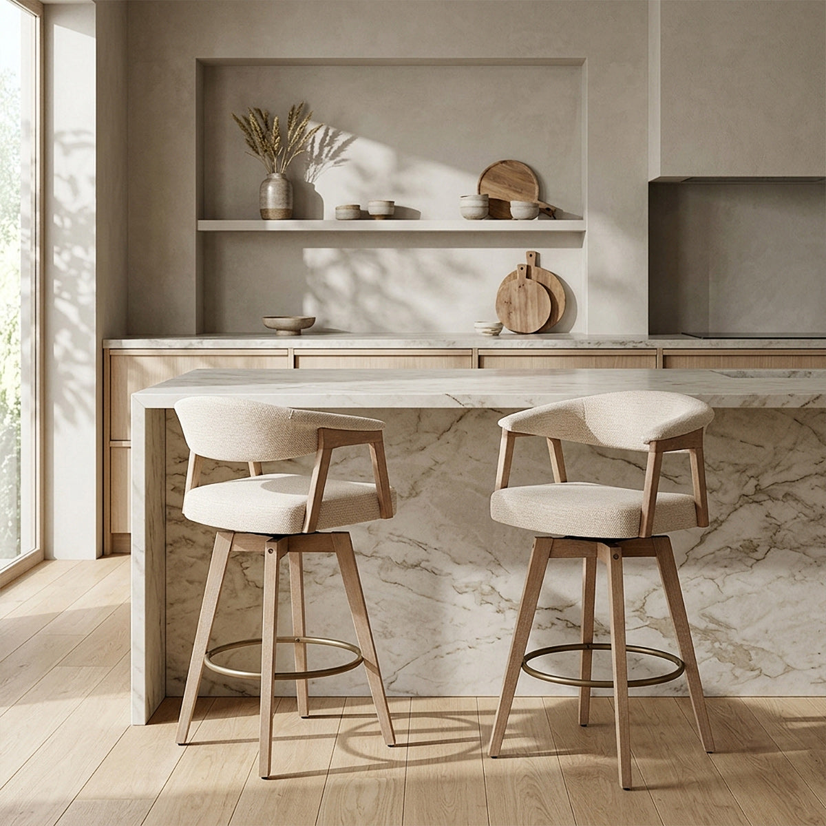 Sgabello Tessuto Quercia - Falco Beige