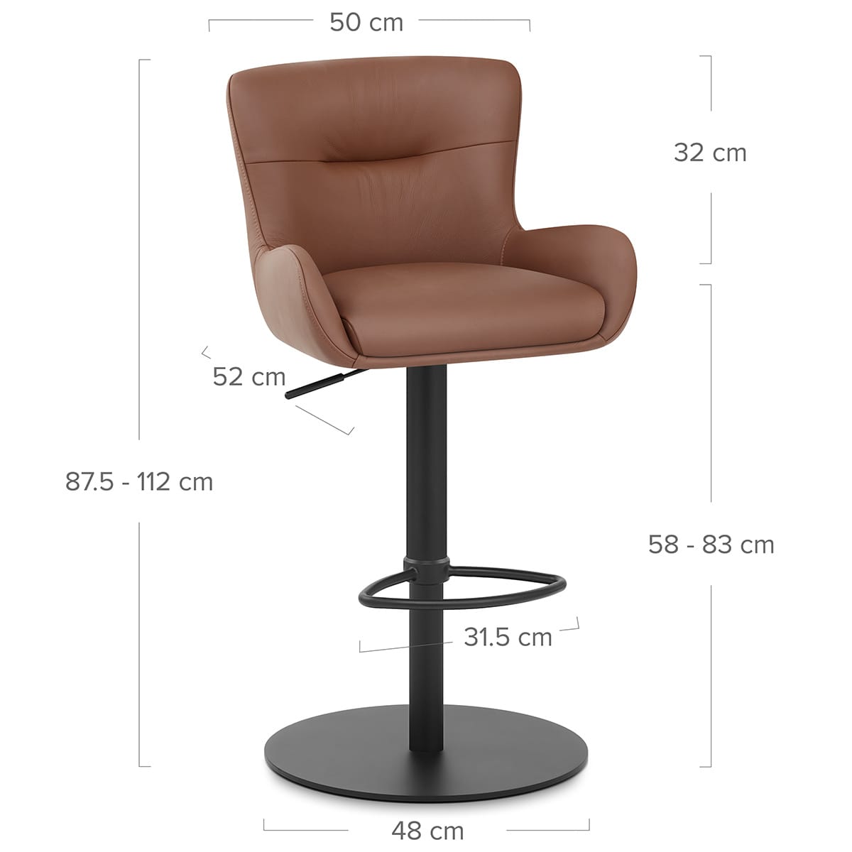 Barhocker Echtleder - Faraday Braun