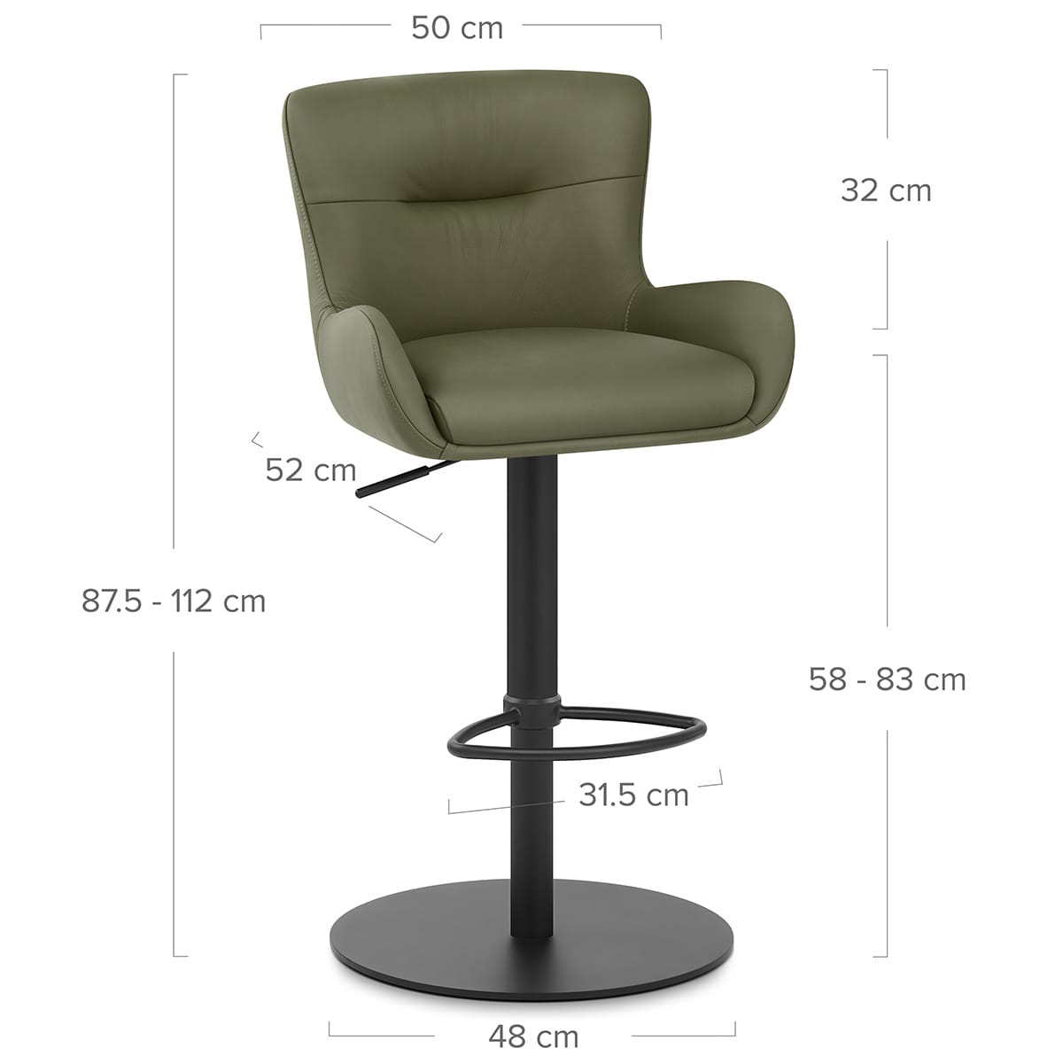 Barhocker Echtleder - Faraday Grün