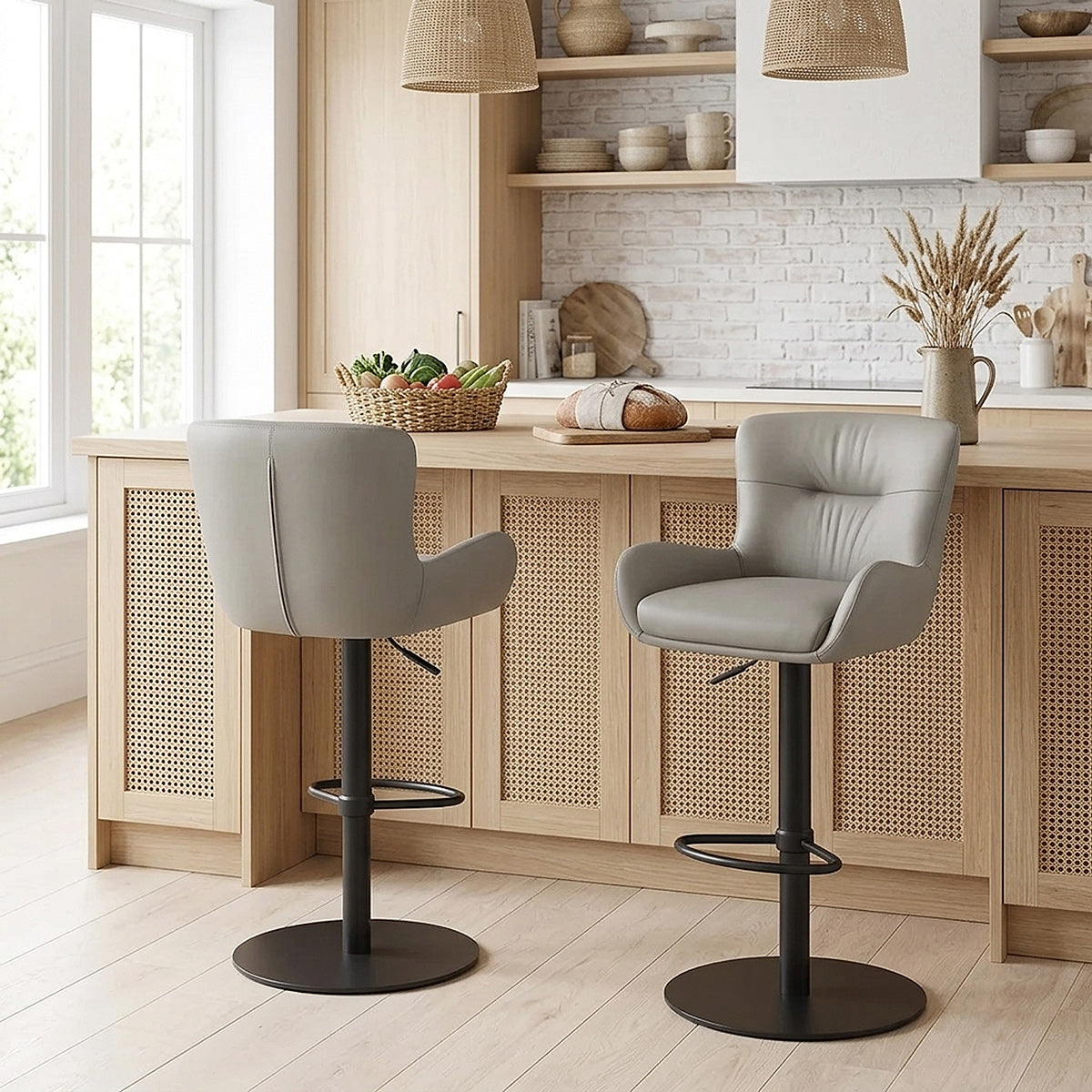 Barhocker Echtleder - Faraday Grau