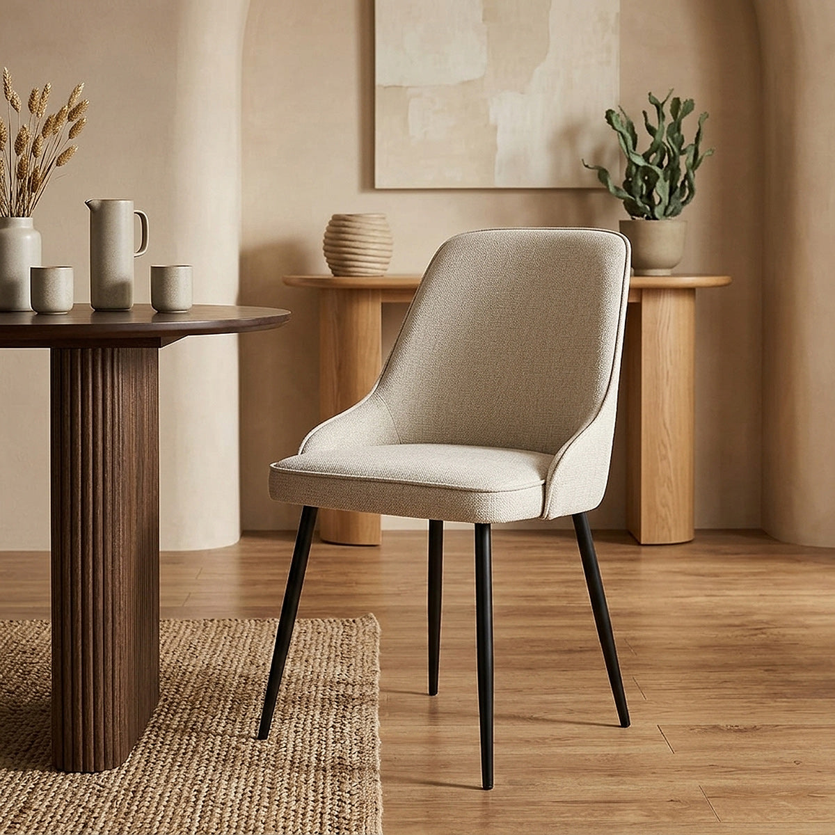 Esszimmerstuhl Stoff - Faye Beige