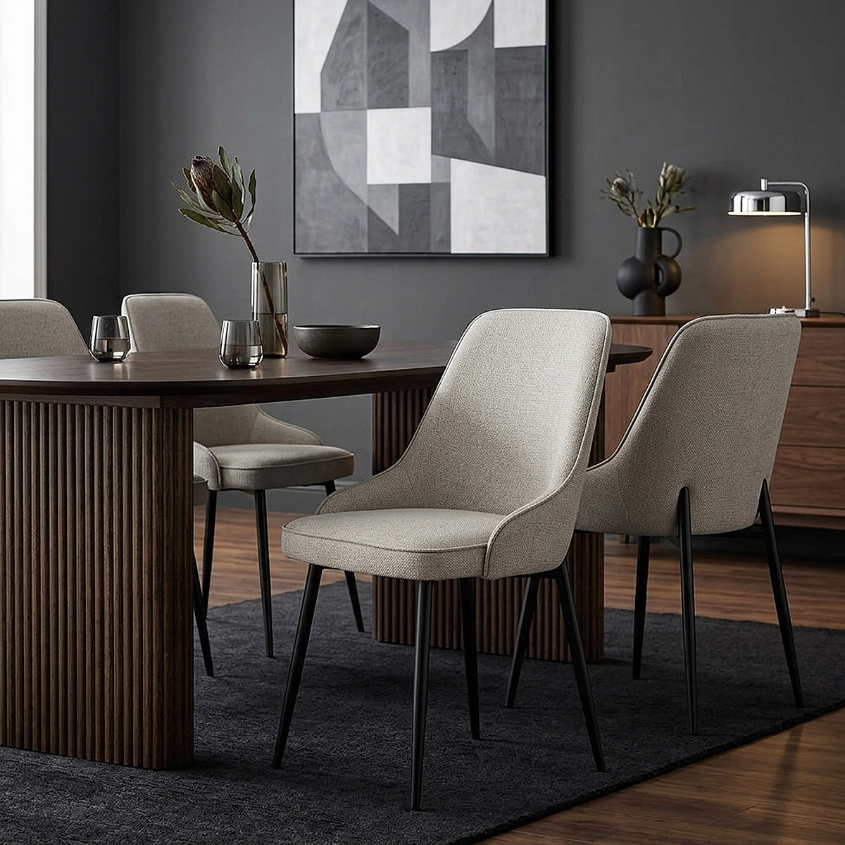 Esszimmerstuhl Stoff - Faye Beige