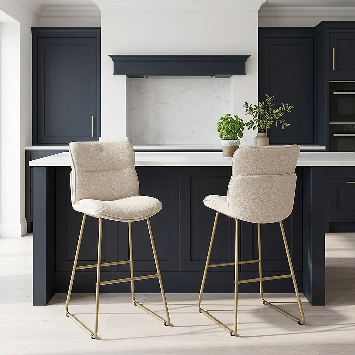 Sgabello in stoffa - Finley Crema