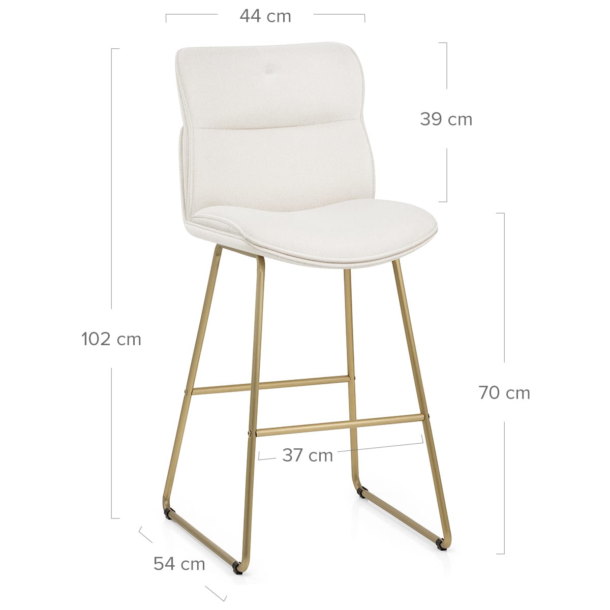 Sgabello in stoffa - Finley Bianco
