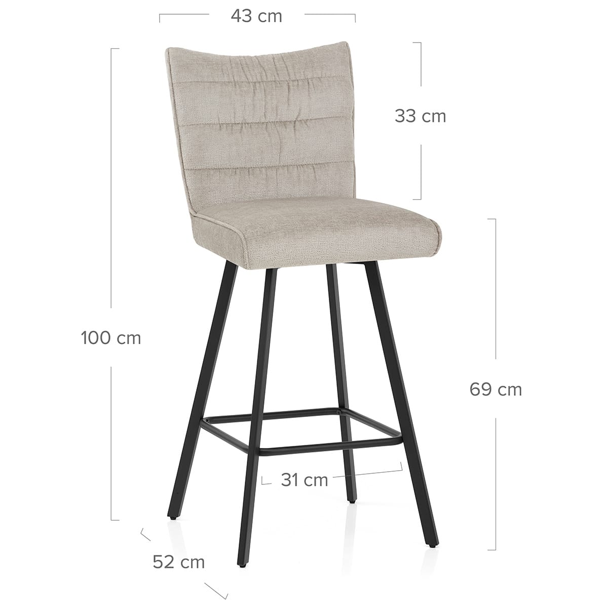 Stoffbarhocker - Forte Beige
