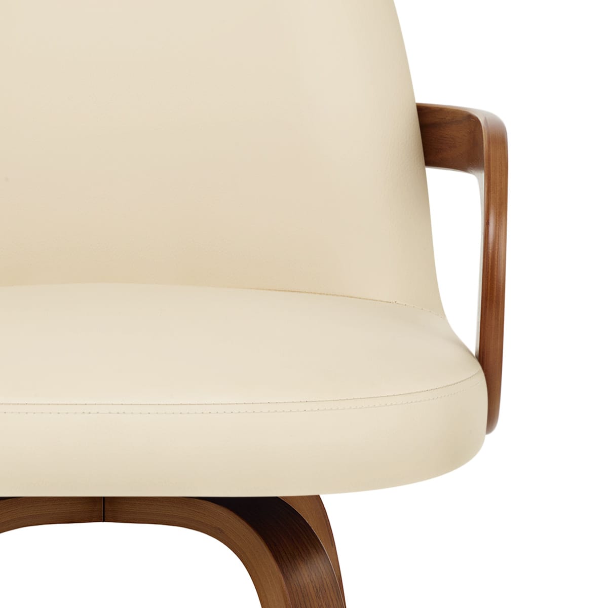 Kunstleder Holzbarhocker - Franco Beige