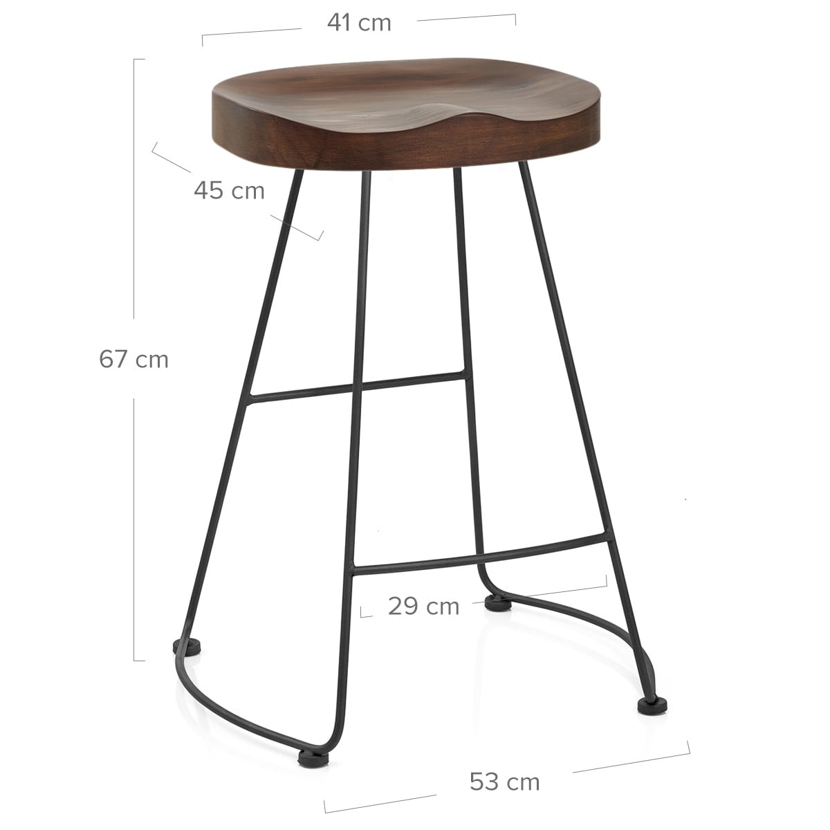 Barhocker Dunkler Holz - Freedom Schwarz Holz