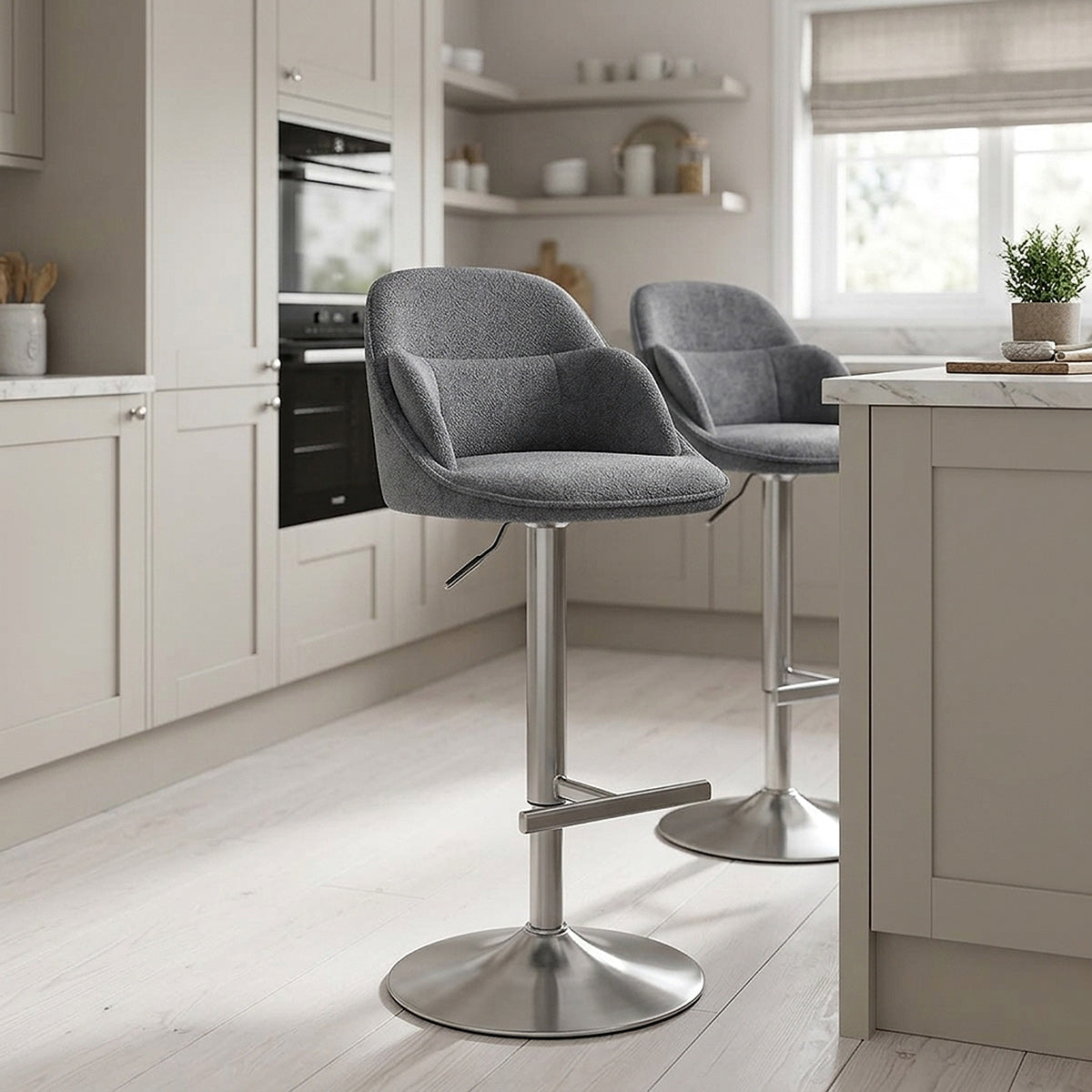 Sgabello Stoffa - Freya Grigio scuro
