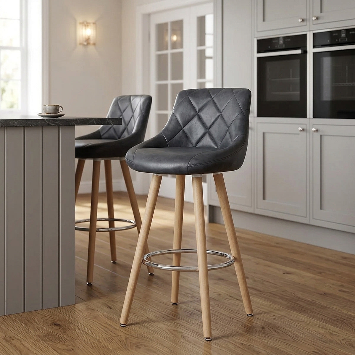 Kunstleder Barhocker Antik - Fuse Dunkelblau
