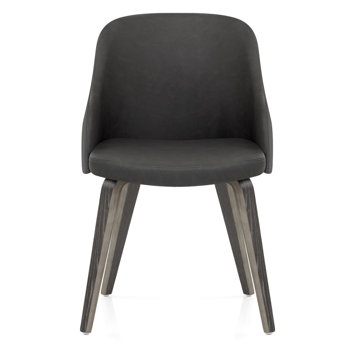 Kunstleder Holzstuhl - Fusion Grau Grau