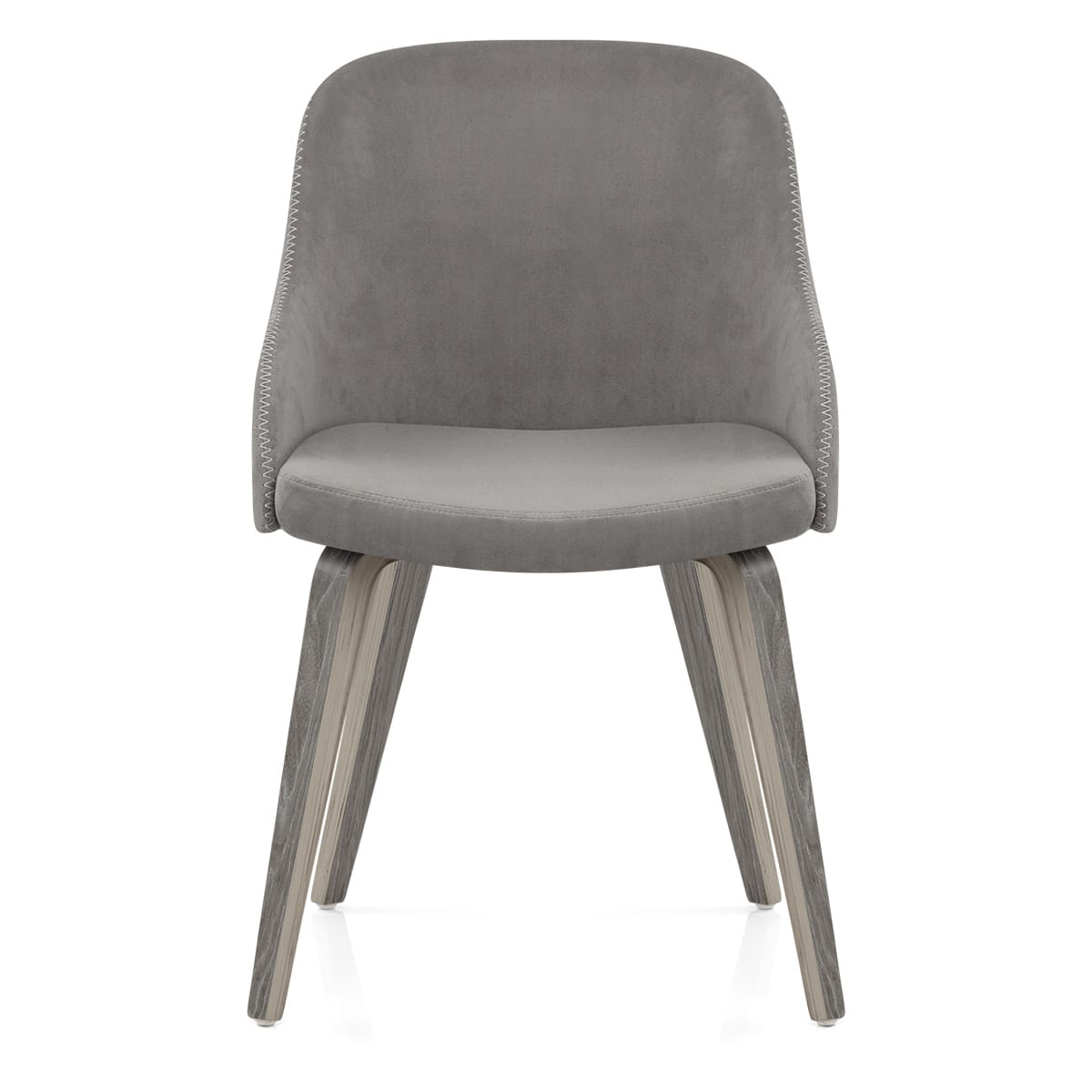 Samt Stuhl - Fusion Holz Grau