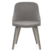 Sedia Legno - Fusion Velluto Grigio