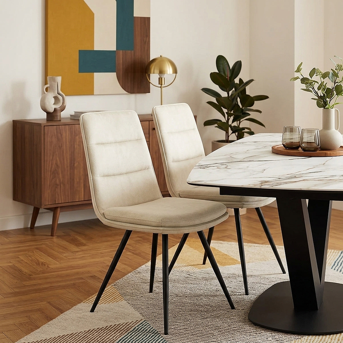 Esszimmerstuhl Samt - Gio Beige