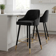 Sgabello Velluto Dorato - Glam Nero