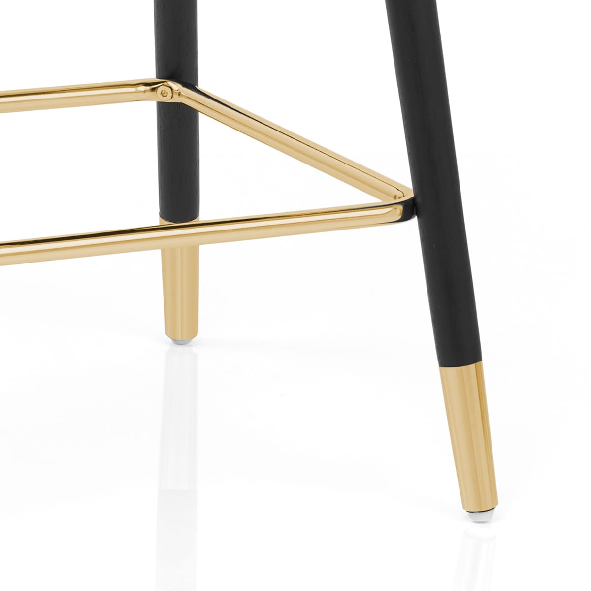 Samtbarhocker Gold - Glam Schwarz