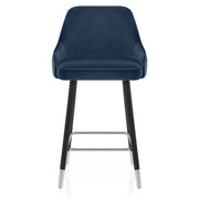 Sgabello Velluto Legno - Glam Blu