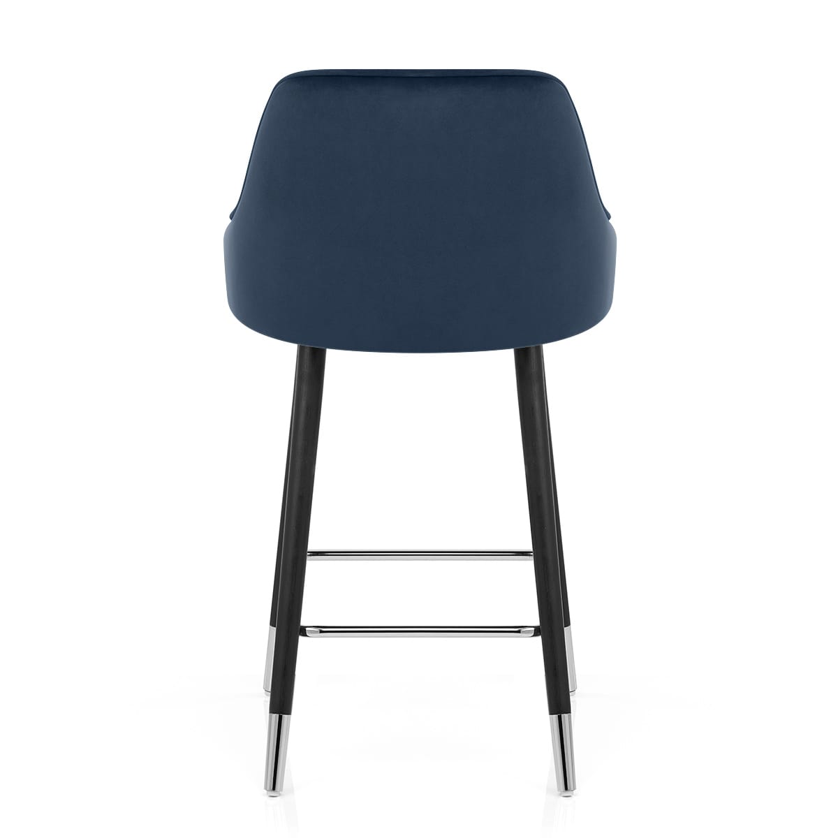 Sgabello Velluto Legno - Glam Blu