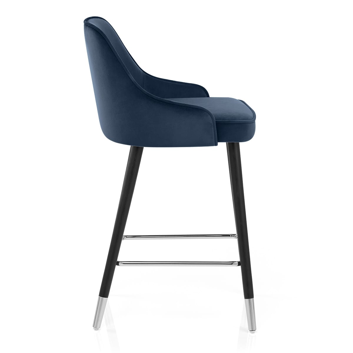 Sgabello Velluto Legno - Glam Blu