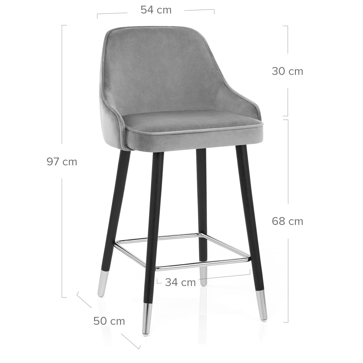 Samtbarhocker - Glam Grau