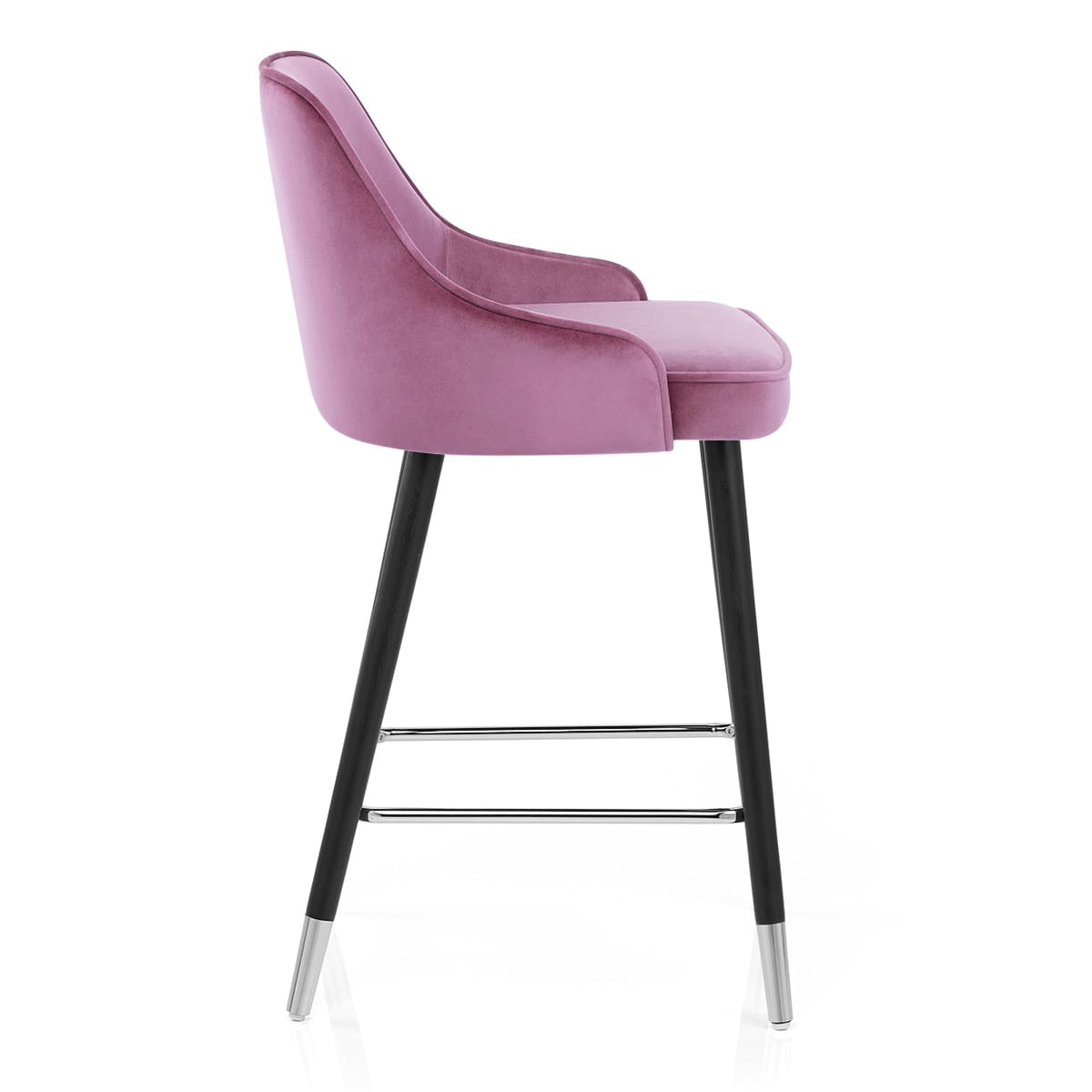 Sgabello Velluto Legno - Glam Viola