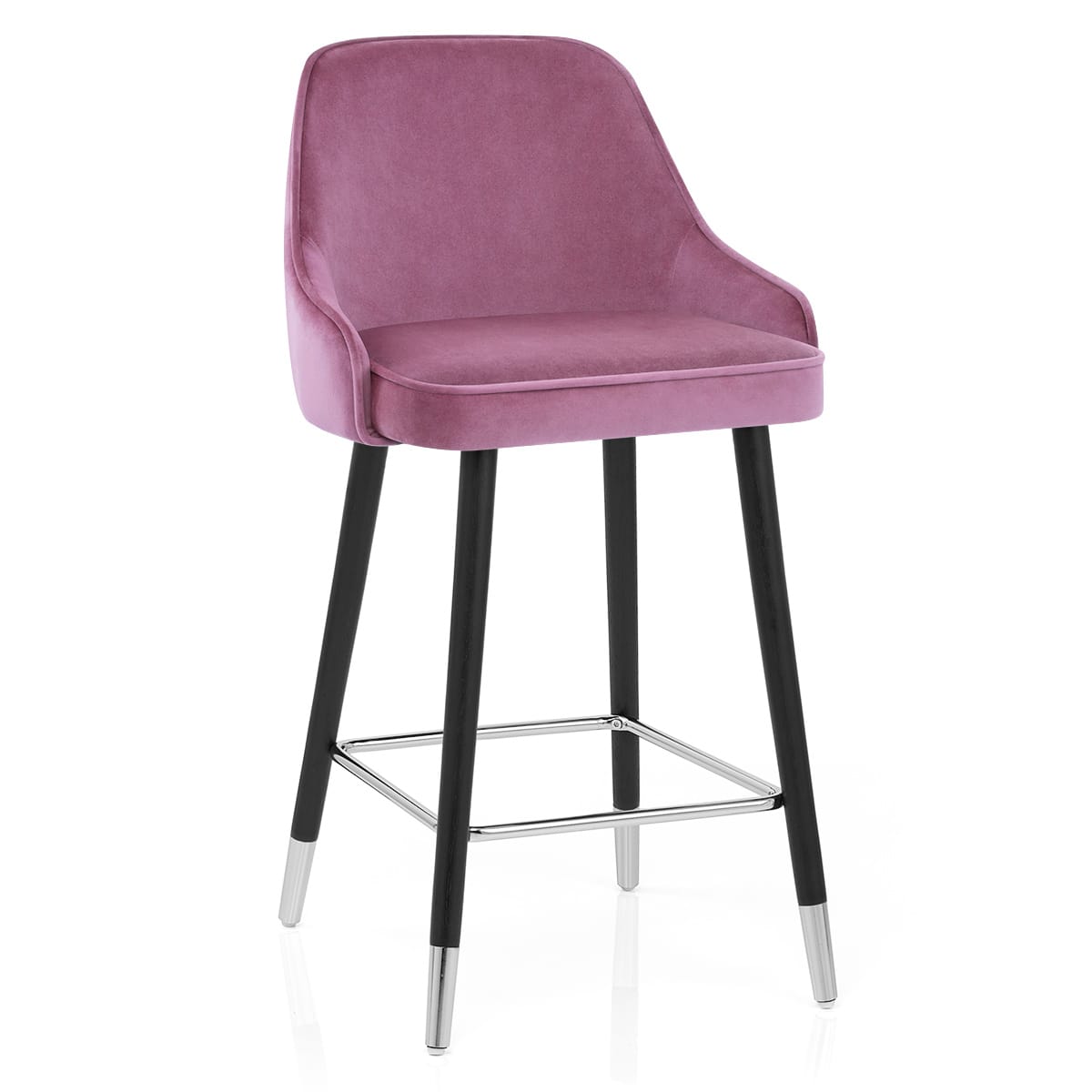 Sgabello Velluto Legno - Glam Viola